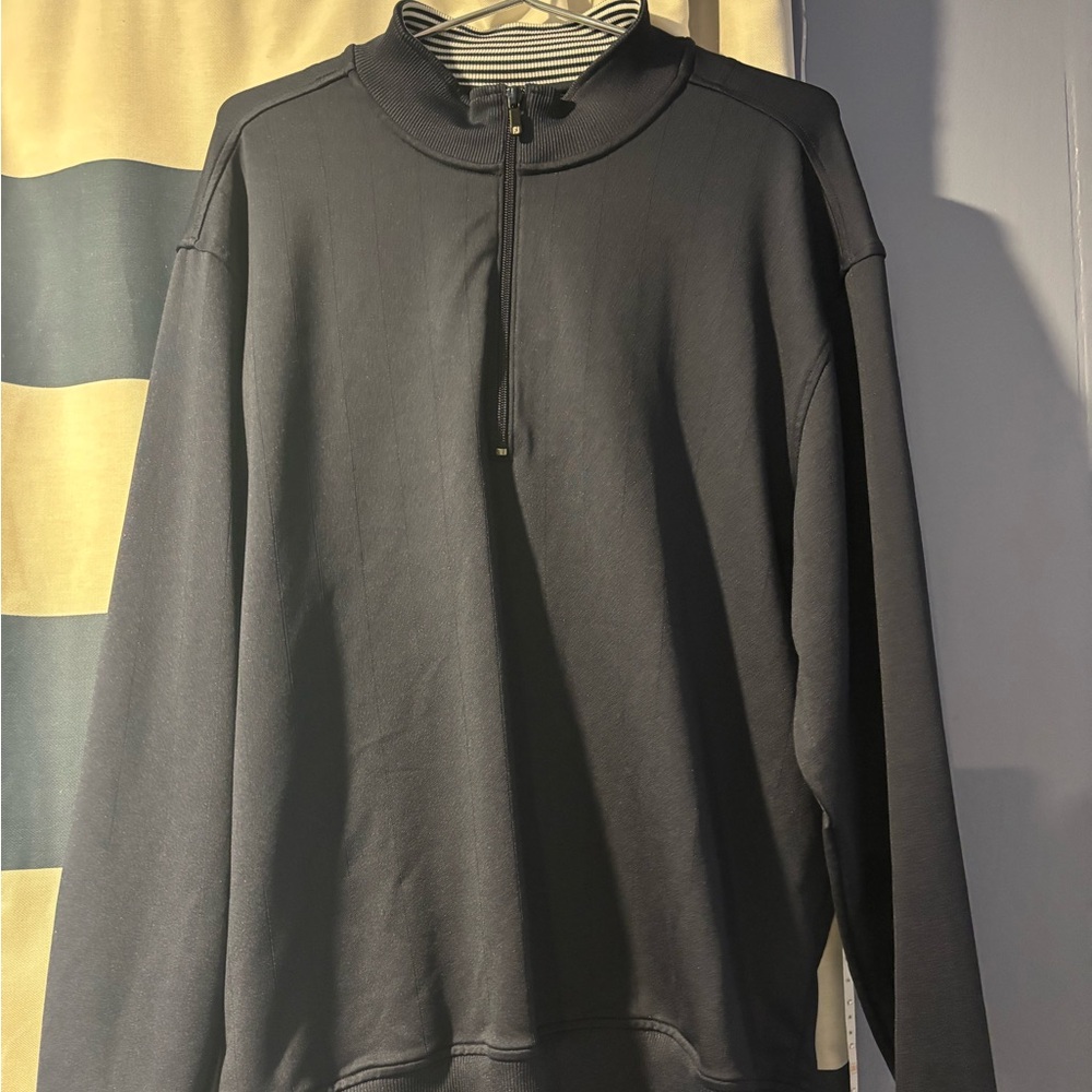 FootJoy Black Zip Up Sweater Classic Knit